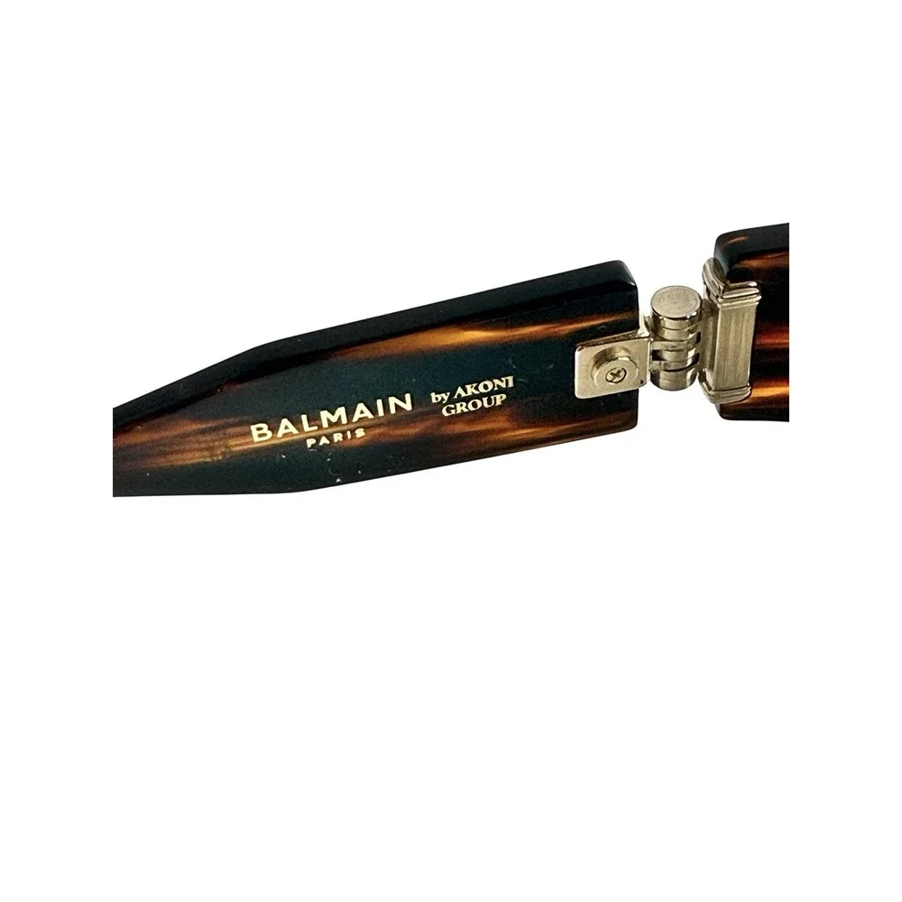 $790 Mens‎ Authentic BALMAIN 62mm Shield Novelty Sunglasses Havana Brown